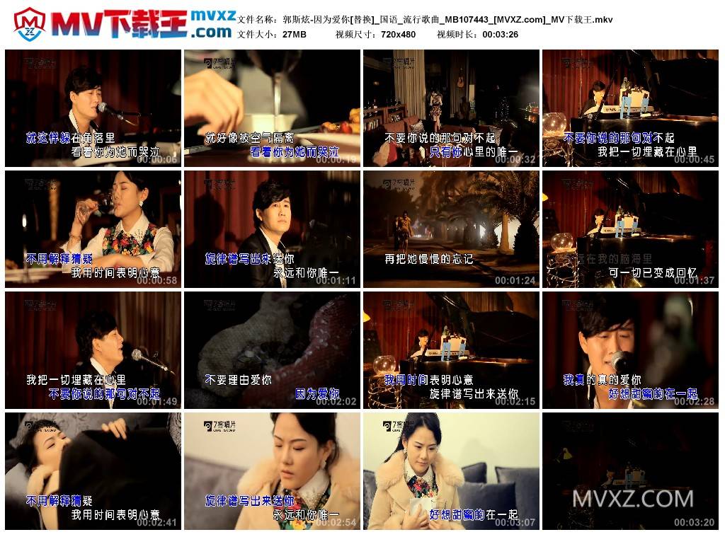 郭斯炫-因为爱你[替换]_国语_流行歌曲_MB107443